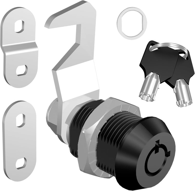 Hecfu 1 Pcs Tool Box Locks with Keys, 5/8" Tubular Cam Lock Keyed Alike, Hook Cam Toolbox Locks Secure Your Tool Box Mailbox Drawer Cabinet Lock, Zinc Alloy - Image 1